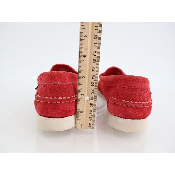 Sebago Dan Mocassin Penny Loafer Womens Size 6 Red Suede Leather Slip On Shoes - Picture 4 of 12